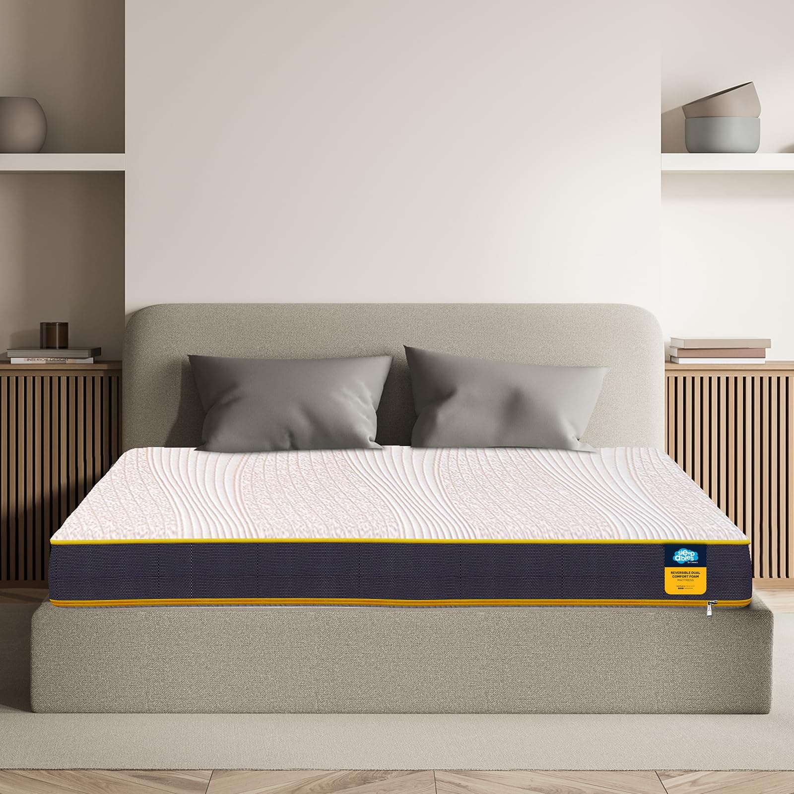 Centuary Mattresses Sleepables Reversible Dual Comfort Firm and Soft High Resilience Foam 8 inch Single Mattress (78x66x8)