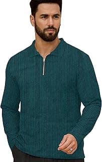 KAJARU Men's Polyester Blend T-Shirt with Round Neck Full Sleeves Quilted Pattern Regular Fit and Standard Length