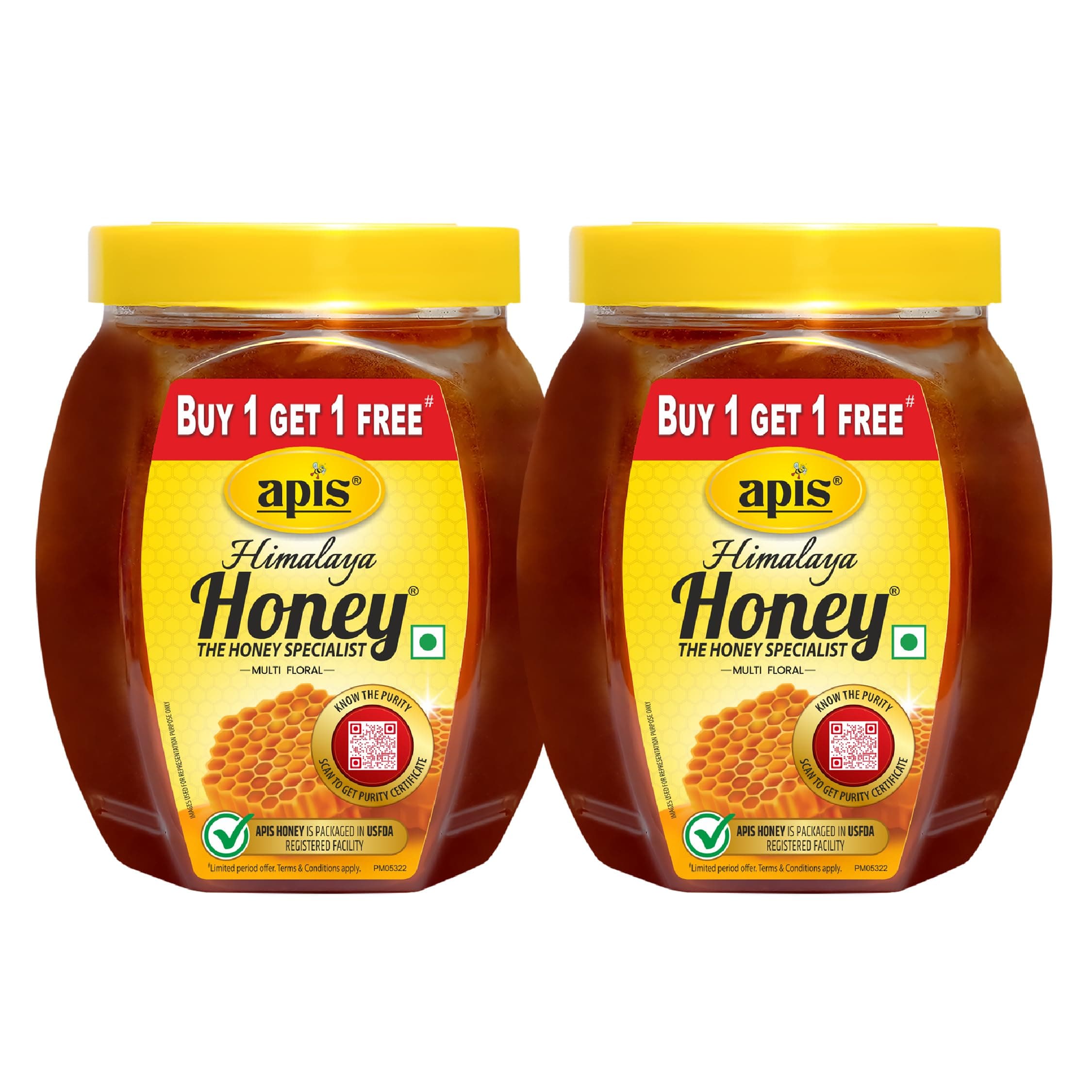 Apis Himalaya Honey, 1kg Each (Buy 1 Get 1 Free)| Pure | No Added Sugar or Adulteration
