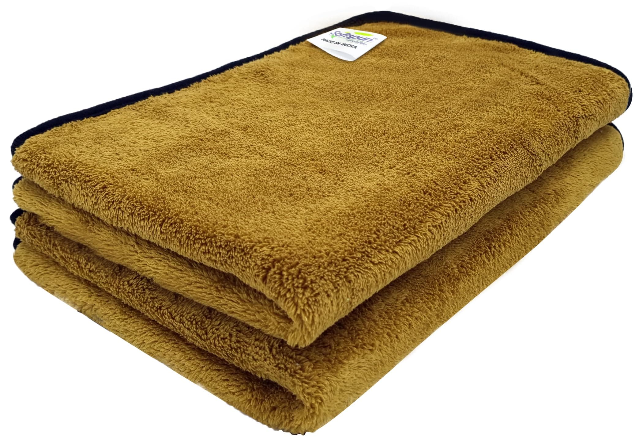 SOFTSPUN Microfiber Face & Hand Towel 2 Pc Olive Green! Ultra Absorbent Super Soft & Lightweight Quick Drying for Men & Women Daily Use Unisex.