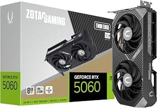 ZOTAC Gaming Geforce RTX 5060 Twin Edge OC Graphics Card - Black | 8 GB | DLSS4 | GDDR7 | PCIE 5.0 | SFF Ready | 3840 CUDA Cores | ZT-B50600H-10M | Only Graphics Card with 5 Year Warranty