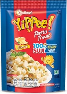 Sunfeast YiPPee! Pasta Treat | Cheese | Soft & Cheesy instant Pasta Made with Suji/ Rava 65g/70g/74.7g( weight may vary)
