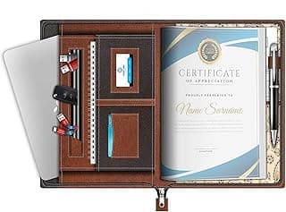 FEDUS Multipurpose Leatherette Professional File Folders for Certificates,Documents Holder,Document Bag,Portfolio,Executive File Legal Size Documents Holder with 20 Leafs for Men and Women,Pack of 1