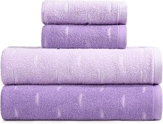 MYTRIDENT Towel Set, 100% Cotton, Set of 4 (2 Bath & 2 Hand) Highly Absorbent Towels for Bath, Lavender Fragrance, 500 GSM, Aroma Collection