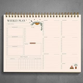 Zaslan Weekly Planner with Habit Tracker – Undated To-Do List Notepad for Priorities & Goals | 52 Tear-Off Sheets | 8.5” x 11” (A4 Size) Desk Planner