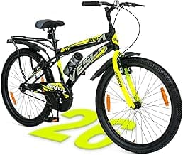 VESCO Envy Black 26T Road Bike with Inbuilt Carrier | Rigid Supsension | 17 Inch Frame | Cycle for Boys/Men (Single Speed)