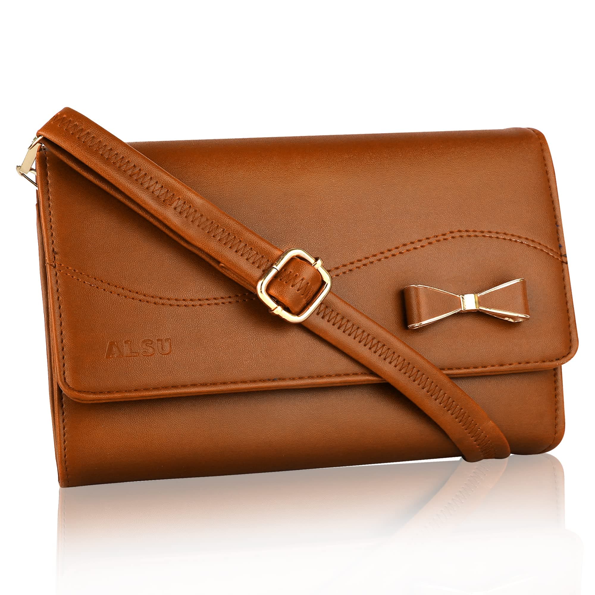 ALSU Women's Sling Bag | Cross body bag| Side bag| Credit car slots| zipper pockets| detachable straps| adjustable straps| daily use| phone pockets