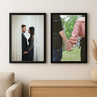 Art Street A4 Document Photo Frame Set of 2 Black Photo Frames for Home and Office decoration (Photo Size 8 x 12 Inches)