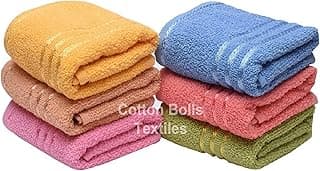 Cotton Bolls Textiles Cotton Hand Towel Set of 6 35x50 CM Multipurpose Napkins Kitchen Towel Wash Basin Gym Yoga