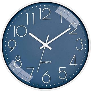Rylan Plastic Analog Wall Clock 12" Silent Quartz Decorative Latest Wall Clock Non-Ticking Classic Clock Battery Operated Round Easy to Read for Room/Home/Kitchen/Bedroom/Office/School-(Cerulean)