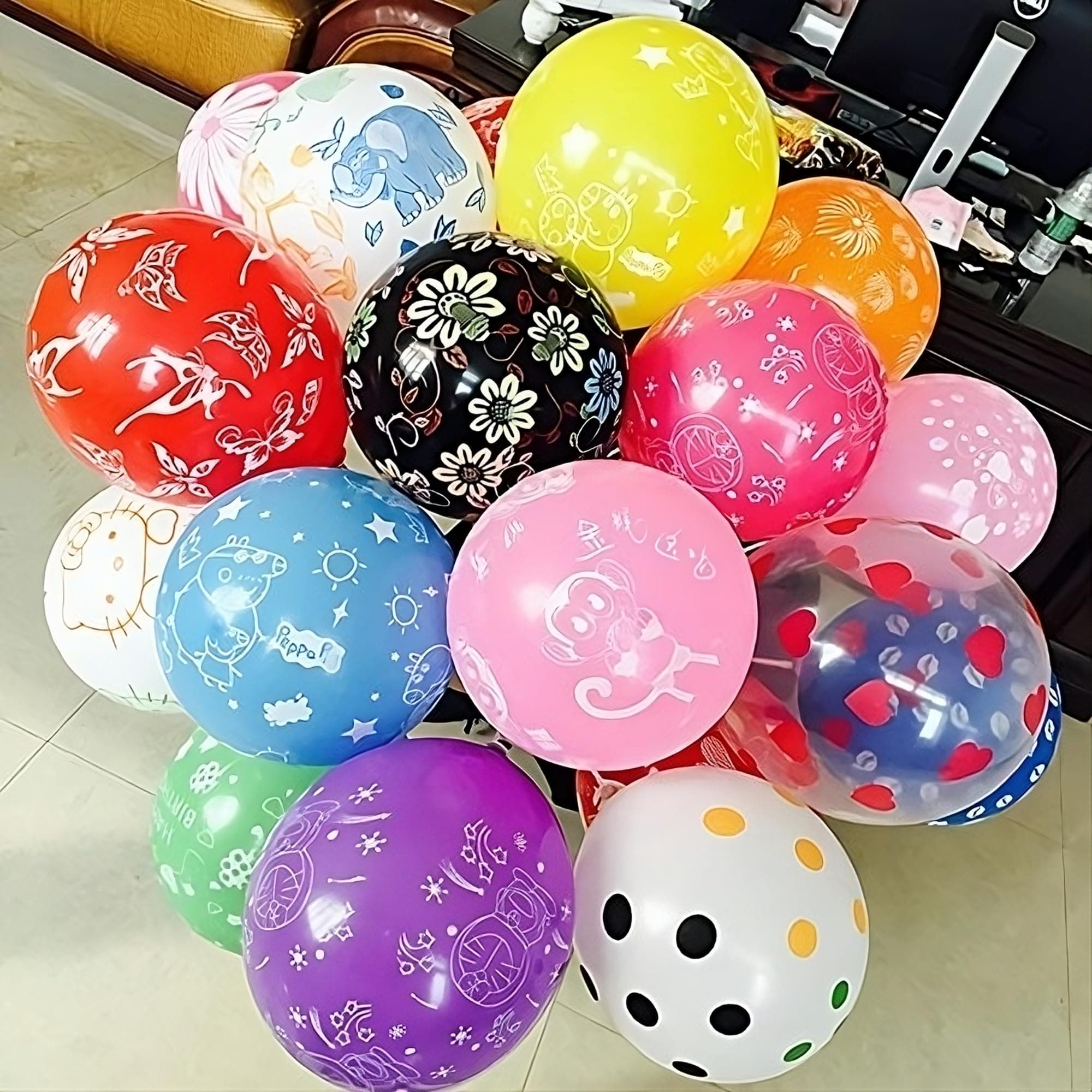 GRAND SHOP Beautiful Printed Latex Toy Balloons Pack of 50 Pcs