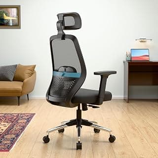 Green Soul Eva Lite Office Chair, High Back Mesh Ergonomic Computer, Desk Chair, Work from Home Chair with Built-in Lumbar Support, Heavy Duty Metal Base & High Comfort Seating (Black Teal)