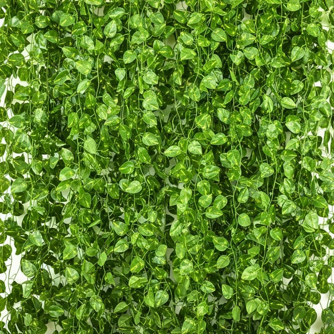 fancymart Artificial Green Money Plant Ivy Leaf Hanging Vine Creeper for Home Décor (7 Feet, Pack of 4)