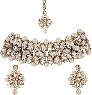 Shining Diva Fashion Latest Choker Design Antique Kundan Traditional Necklace Jewellery Set for Women