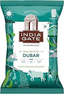 India Gate Dubar Basmati Rice | Long Slender Grains | Fluffy & Non-Sticky | 1 kg