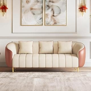 Urban Ladder Amora Sofa 3 Seater in Dual Tone Birch Beige with Sienna Brown