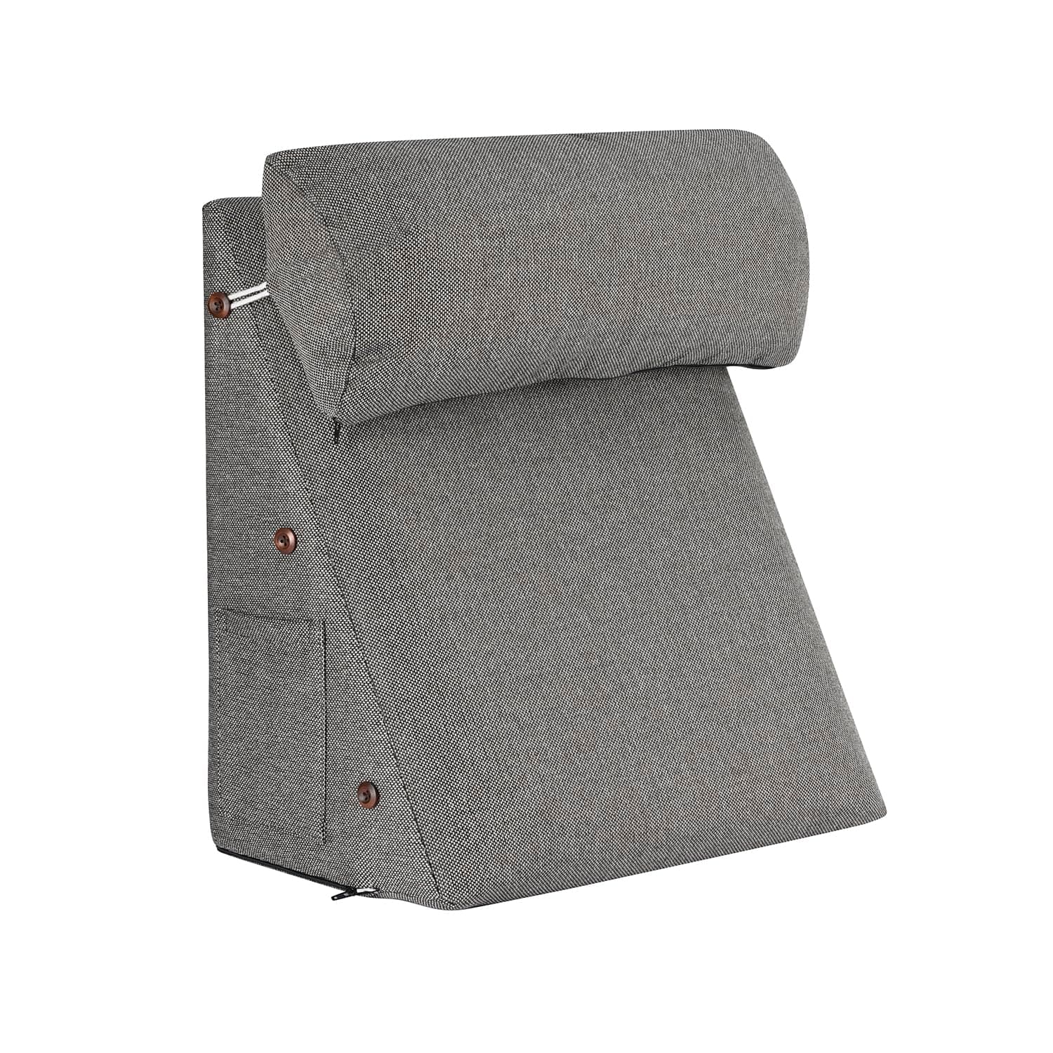 Wakefit Adjustable Wedge Pillow | Prevents Acid Reflux & Snoring | Made of Memory Foam with Adjustable Micro Fiber for Neck and Back Support| Soft Washable Cover | Grey