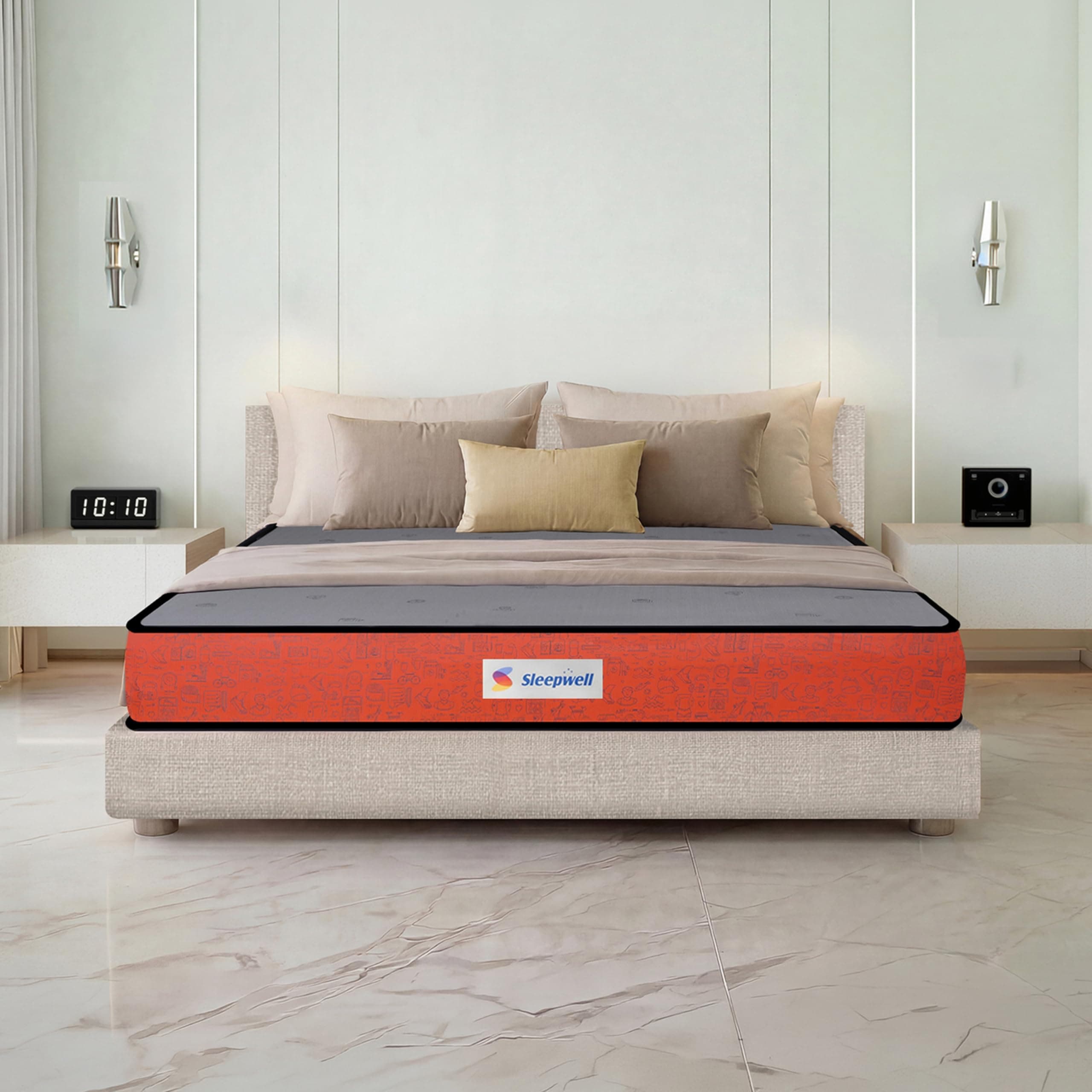Sleepwell Dual Pro Mattress | King Size 72x70x6 Inch | Reversible Soft & Firm Dual Comfort - Flip Anytime | Orthopedic Support | Cool Yarn Fabric | Neem Fresche Anti-Microbial | 10 Yr Warranty
