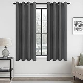 Galaxy Home Decor Premium Blackout Curtain for Window 4 Feet | Thermal Insulated Modern Window Curtain with Rings for Living Room & Bedroom | Pack of 1,Grey