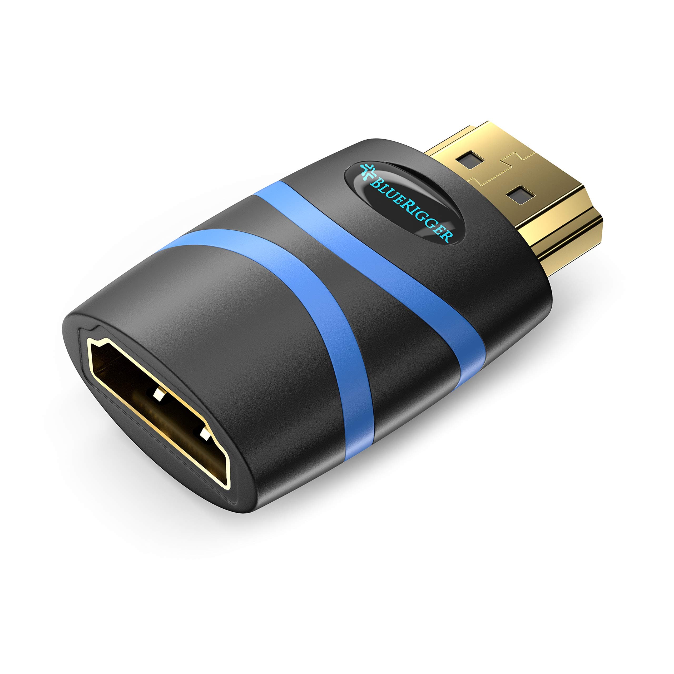 BlueRigger 4K HDMI CEC Less Adapter (4K, UHD, ARC, 1080p, Ethernet) - HDMI Male to Female Adapter is Compatible with HDTV, TV Stick, Game Consoles, Laptops and More
