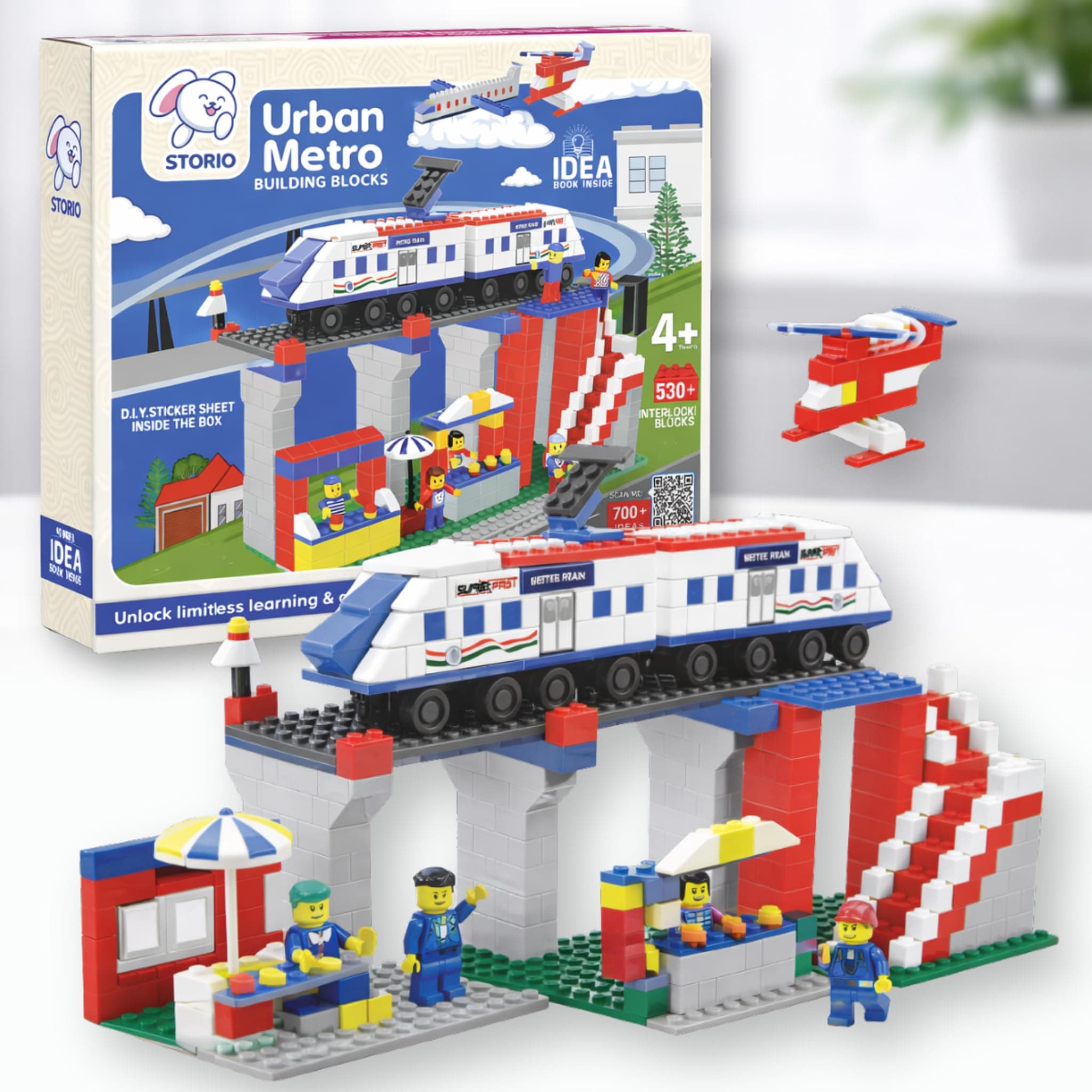 Storio 530+ Pcs Urban Metro Station Theme Building Blocks Set for Kids | DIY Construction Toy for Boys & Girls | Educational Learning Puzzle Game | Creative Play Building Set for Children 6+ Years