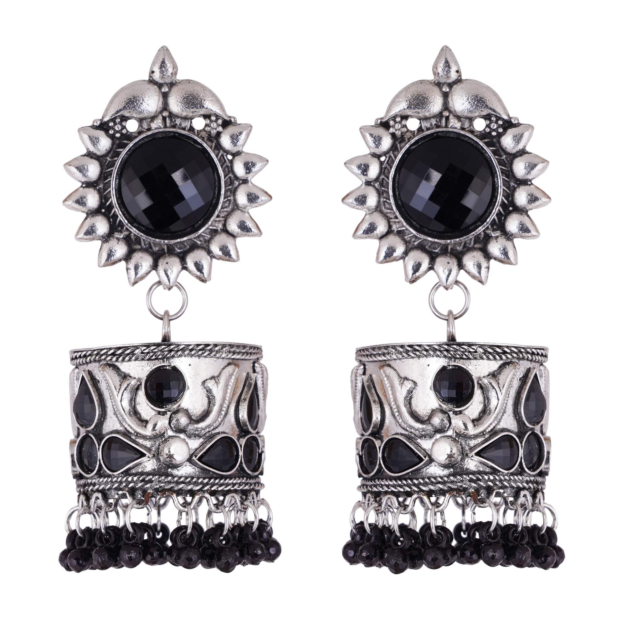 Shreyadzines German Silver Oxidized Jhumkas Jhumka Jhumki Celebrity Choice Traditional Earrings for Women