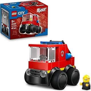 LEGO City Rides – Fire Truck - Mini Car Toy Building Kit with Firefighter Minifigure - 60482