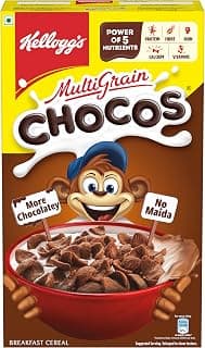 Kellogg's New Multigrain Chocos, 675g | Multigrain Energy, More Chocolatey | No-Maida | Power of 5 nutrients Protein, Fibre, Iron, calcium, Vitamins | Kids Breakfast cereal