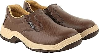 Liberty Warrior Lightweight Slip On Safety Shoes for Man | 3003-123 | Steel Toe Cap | Antislip & Water Resistant | Double Density, Antistatic & Abrasion Resistance | Black & Brown | Size 5-11 UK