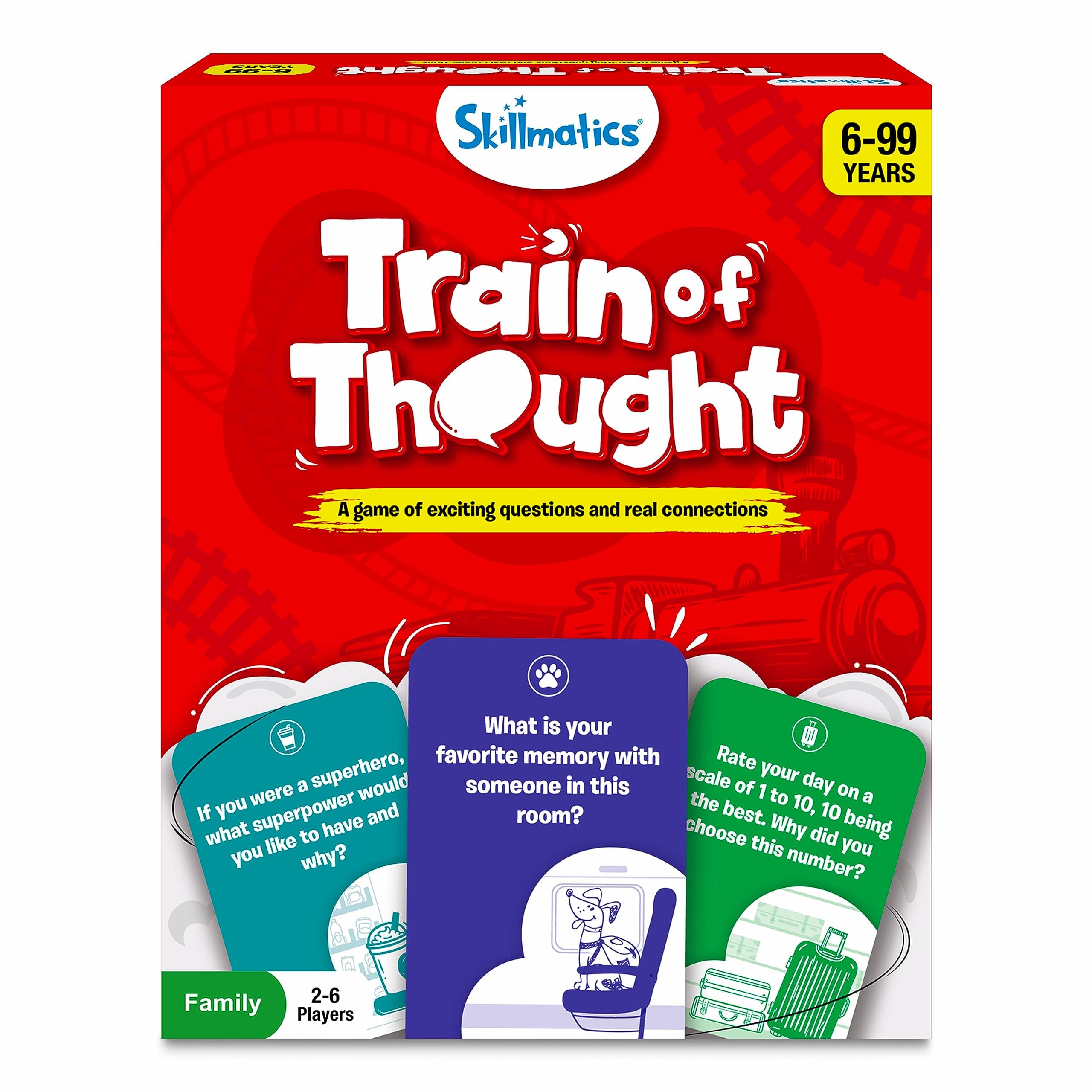 Skillmatics Card Game – Train of Thought, Interactive Fun for Family Game Night, Educational Toy, Travel Game for Kids, Teens, and Adults, Gift for Ages 6, 7, 8, 9, and Up