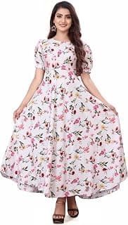 FLARED ALINE MAXI DRESS WITH FLORAL PRINT FOR WOMEN