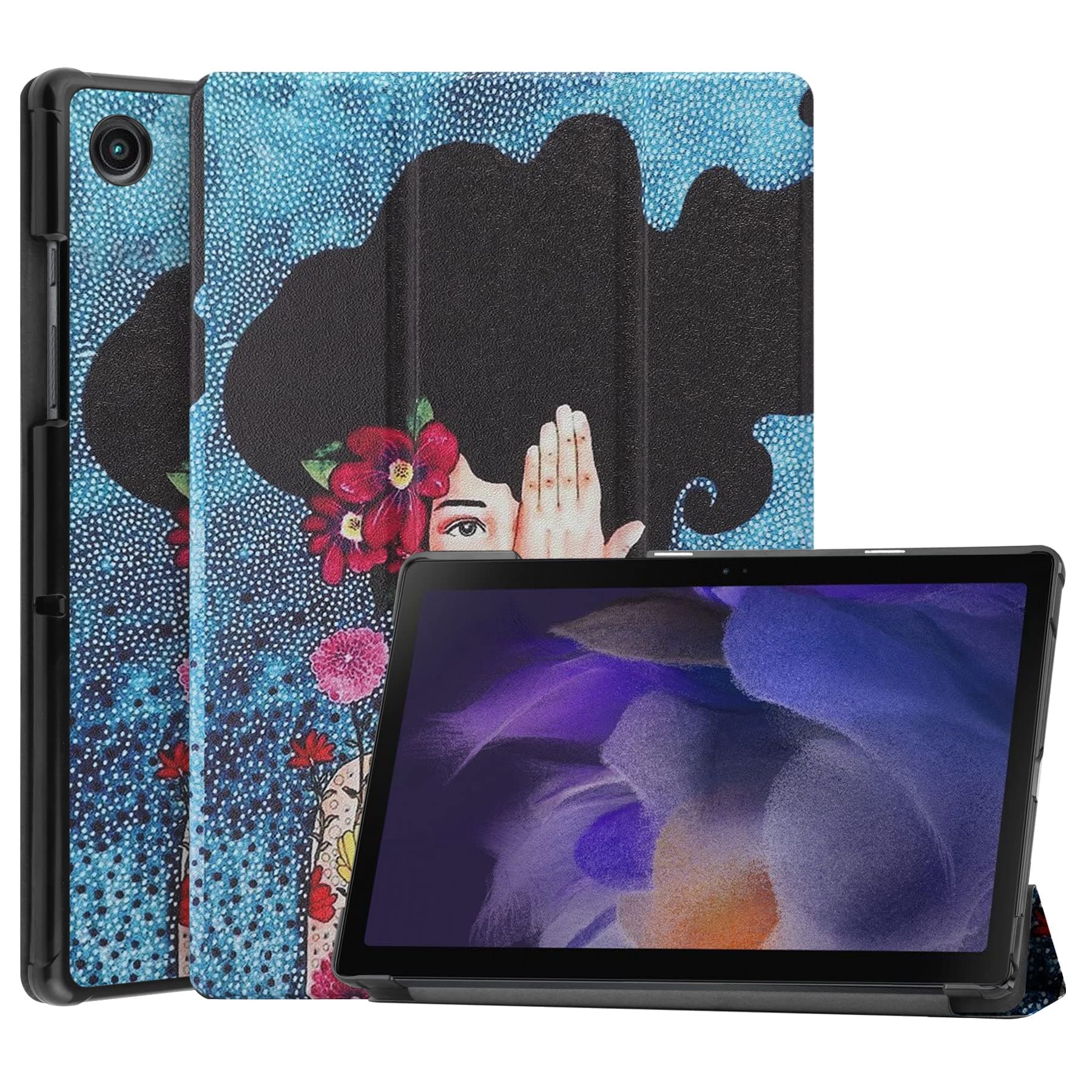 SwooK Cover Case for Samsung Galaxy Tab A8 10.5 Inch 2022 Model SM-X200 X205 X207 Ultra Slim Lightweight Hard Back Flip Cover with Tri-Fold Stand Case (Tumblr, Galaxy Tab A8 10.5 inch)