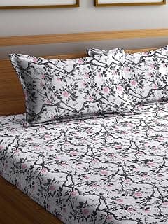 Bombay Dyeing Florentine 100% Pure Cotton California (Super) King Size BedSheet (274x274 cm or 108x108 Inch or 9x9 Foot Approx) with Two Pillow Covers