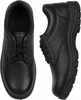 Generic Shyam Steel Men's Steel Toe Safety Shoes | Heavy Duty Industrial & Construction Work Boots | Water & Oil Resistant PVC Sole, Durable Synthetic Leather