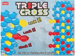 Funskool Triple Cross, Strategy Game, Board Game for Kids, Adults, Families, Educational, Fun, 2+ Players, Family Fun, Activity Toy for Childrens, Gift Set for Kid, Ages 6+ Years