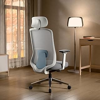 Green Soul Cosmos Pro | Premium Minimal Design Ergonomic Office Chair for Work | 5 Year Warranty | Intelli-Adapt Recline Mechanism | Seat Slider | 4D Armrest | Mesh | Adjustable Lumbar |White Blue