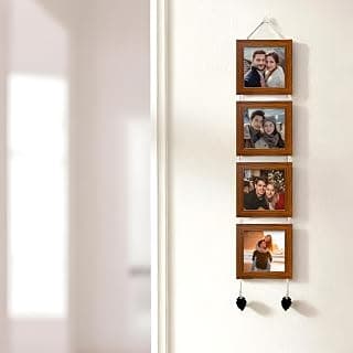 Art Street Photo Frame For Wall Decor Hanging Picture Frame For Home and Office Decoration, Valentine Day Gift (Brown, Set Of 4) - 5x5 Inches