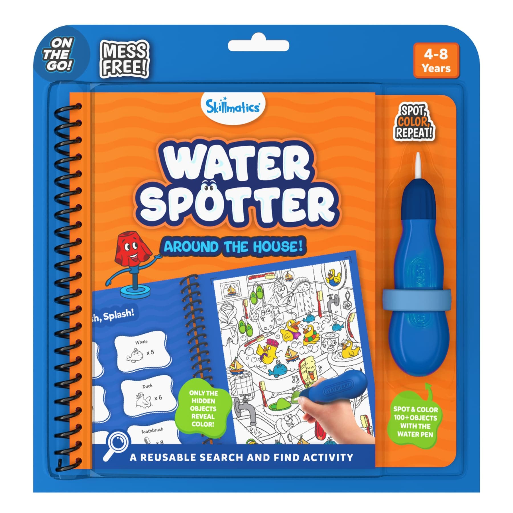 Skillmatics Reusable Search & Find Book - Water Spotter, Mess-Free, Fun Learning Activity, Travel Toy, Gifts for Boys & Girls Ages 4, 5, 6, 7, 8