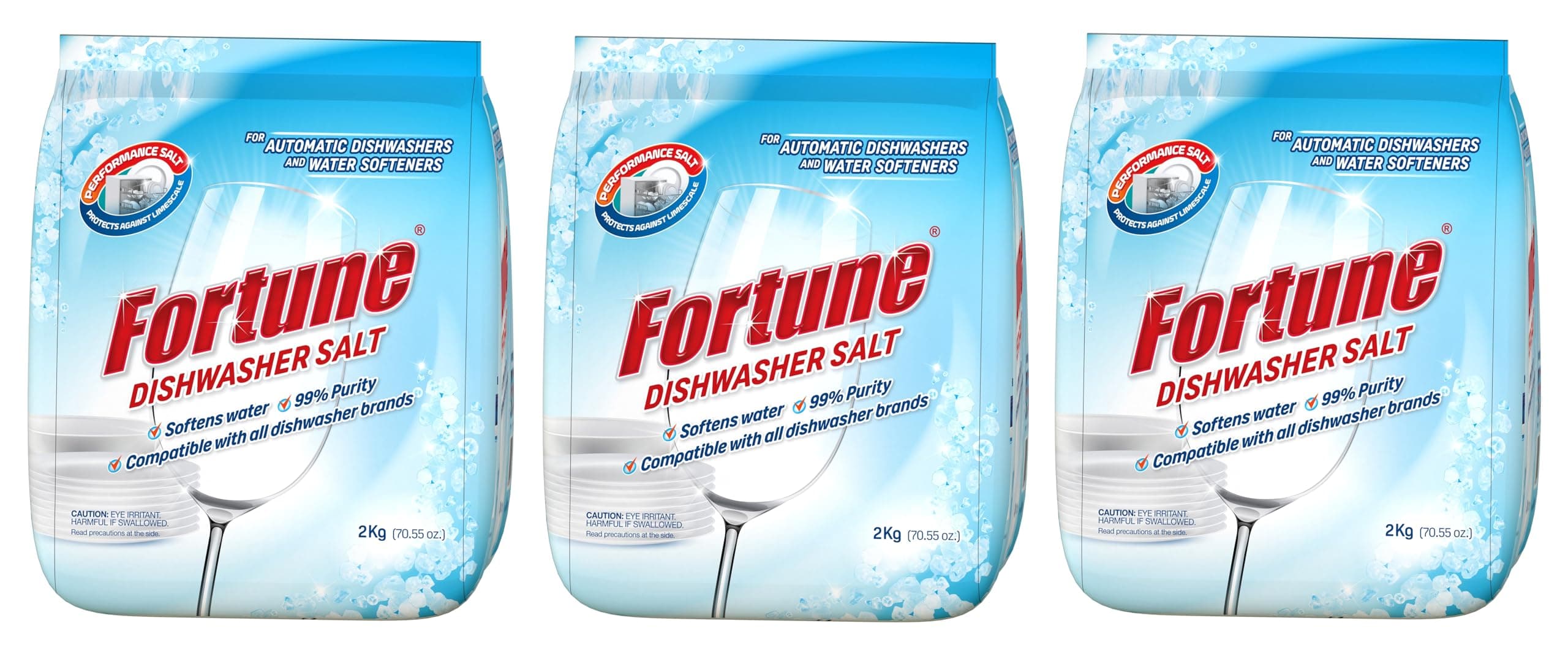 Fortune Dishwasher Active Salt 2 Kg (Pack of 3) - Compatible with All Dishwasher Brands