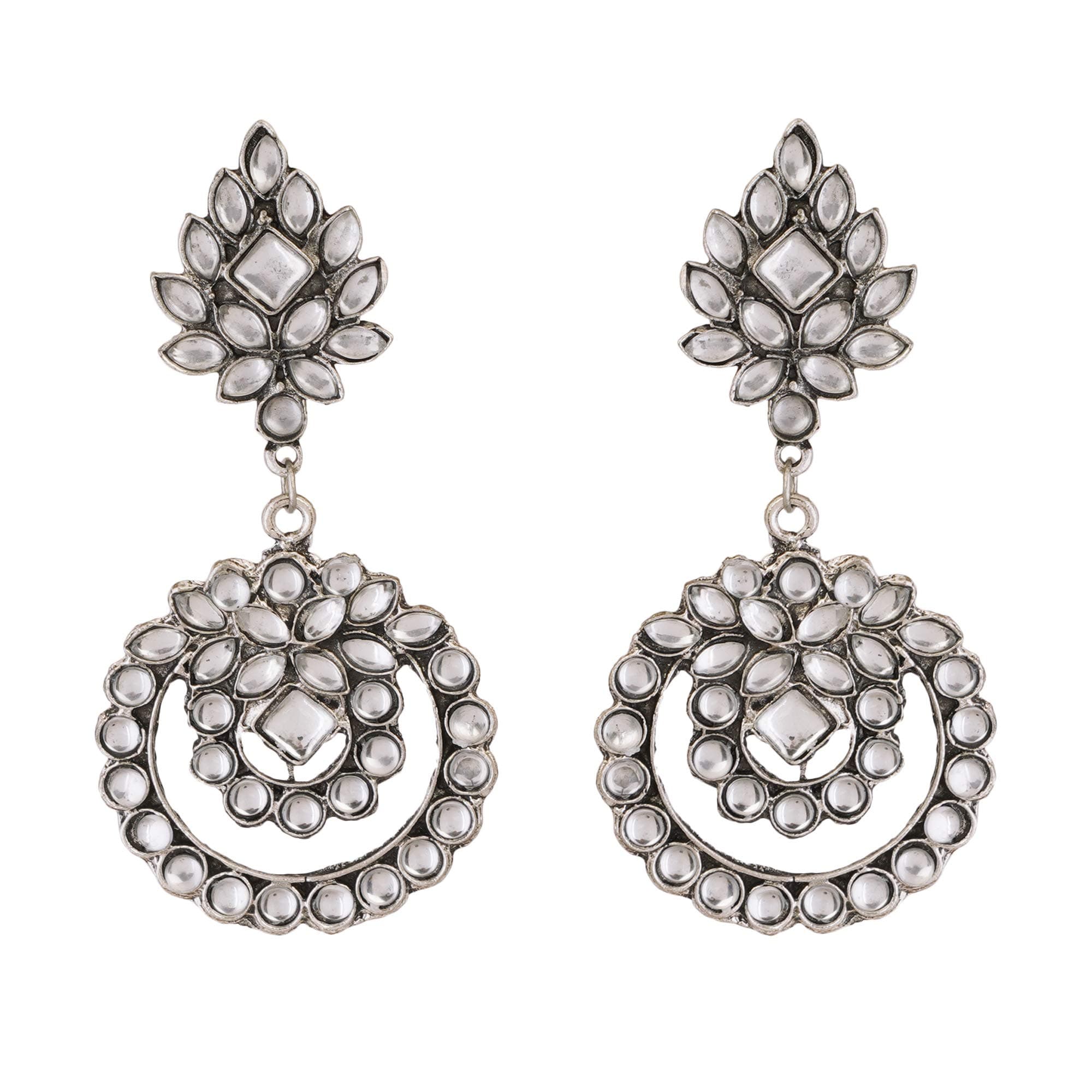 Shreyadzines Oxidized Jhumkas Jhumka Jhumki Celebrity Choice Wedding Traditional Stone Earrings for Women and Girls