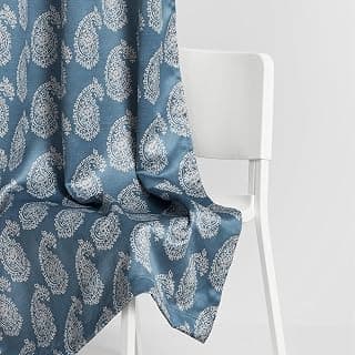 haus & kinder Blackout Door Curtains 7 Feet Long Pack of 2 Door Curtains, 7 Feet Curtains for Door, 80% Room Darkening (Neel Buta, Pale Blue 114x213 CM)