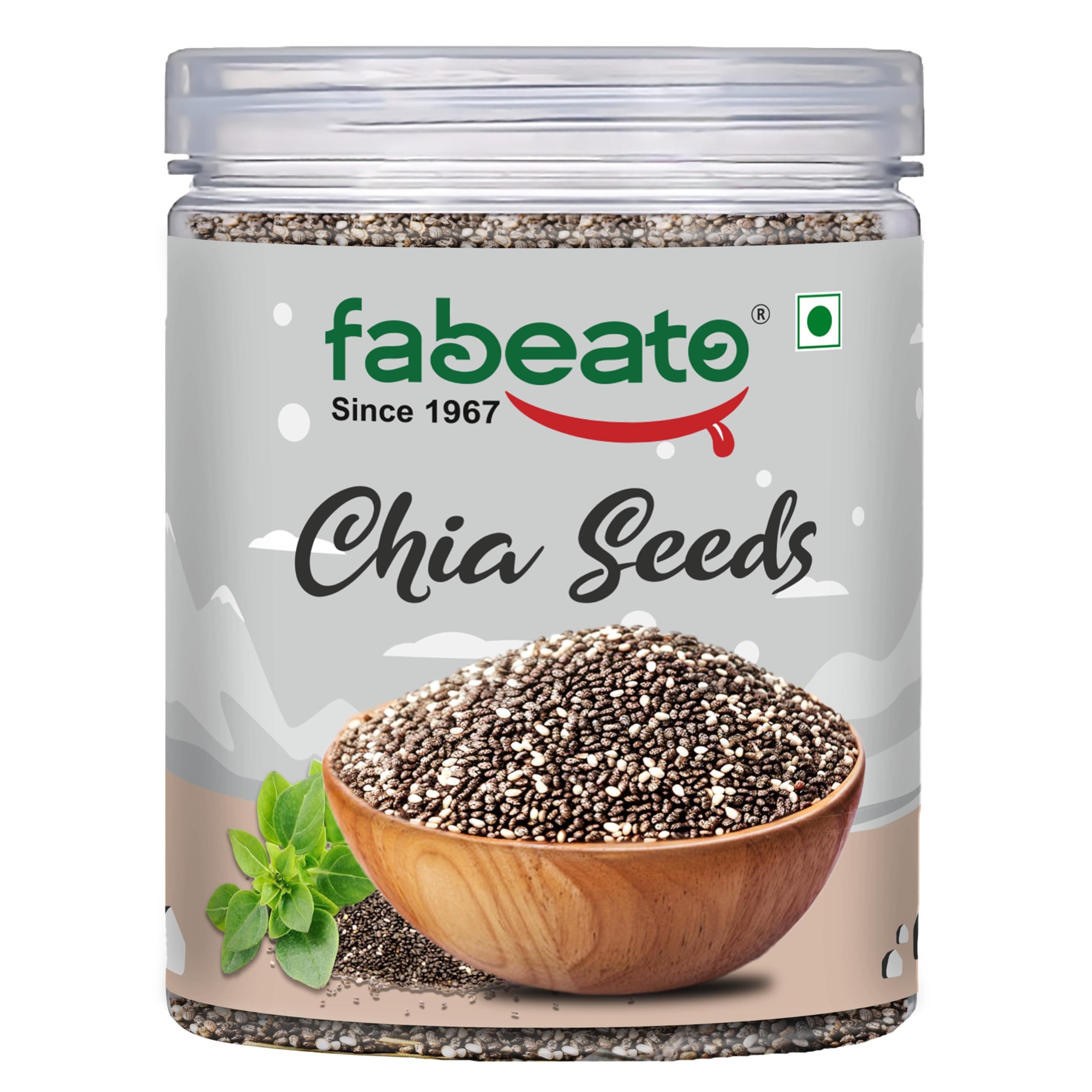 Fabeato Premium Chia Seeds 500g - Seeds for Eating - Diet Food for Weight Management- Rich in Antioxidants,Omega-3, Protein, Fibre, Minerals, Healthy Breakfast Snack