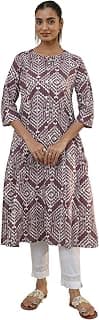 Libas Printed Cotton Blend A-Line Kurta for Women