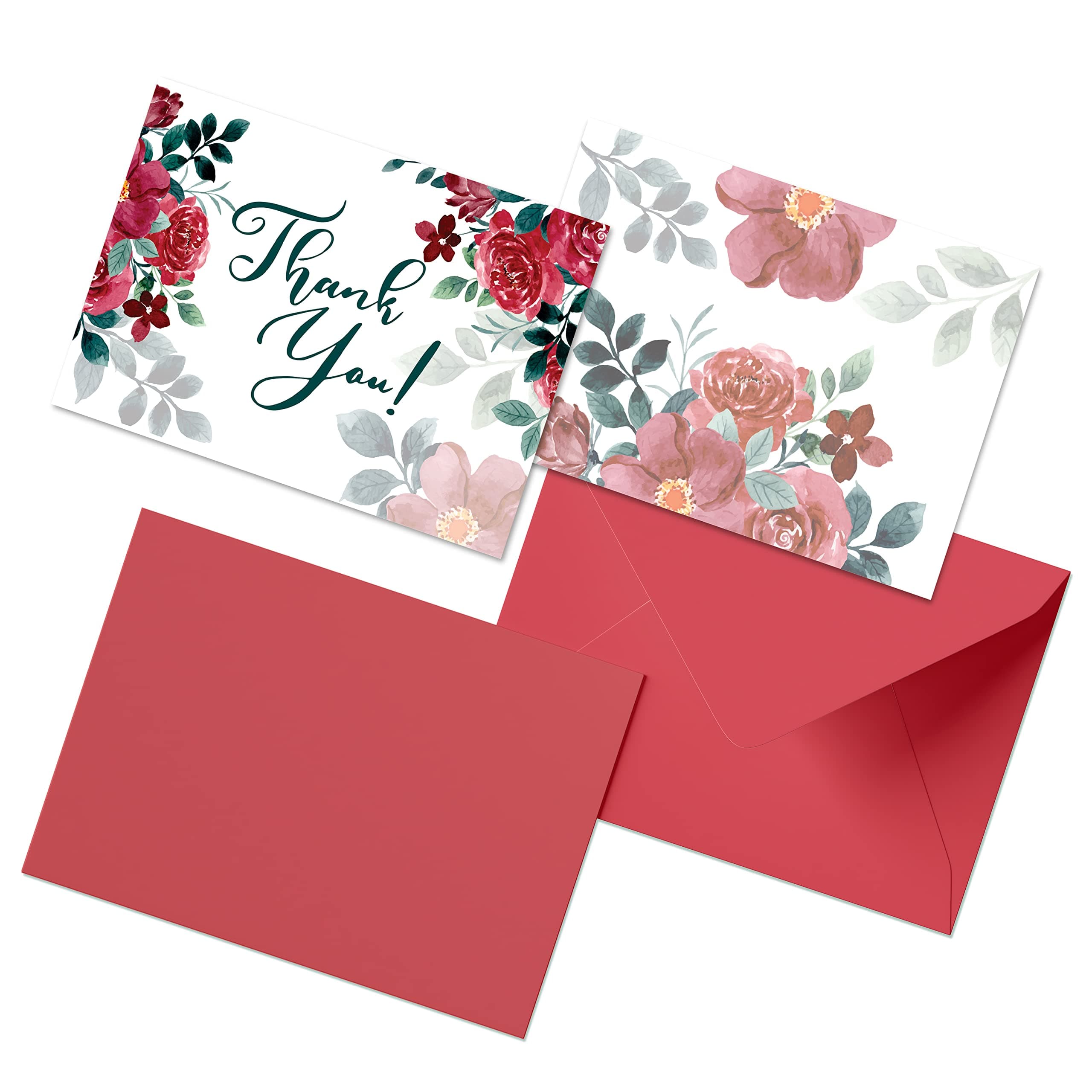 Clickedin Thank You Cards, Stylish Floral Design, 24 Cards and Envelopes