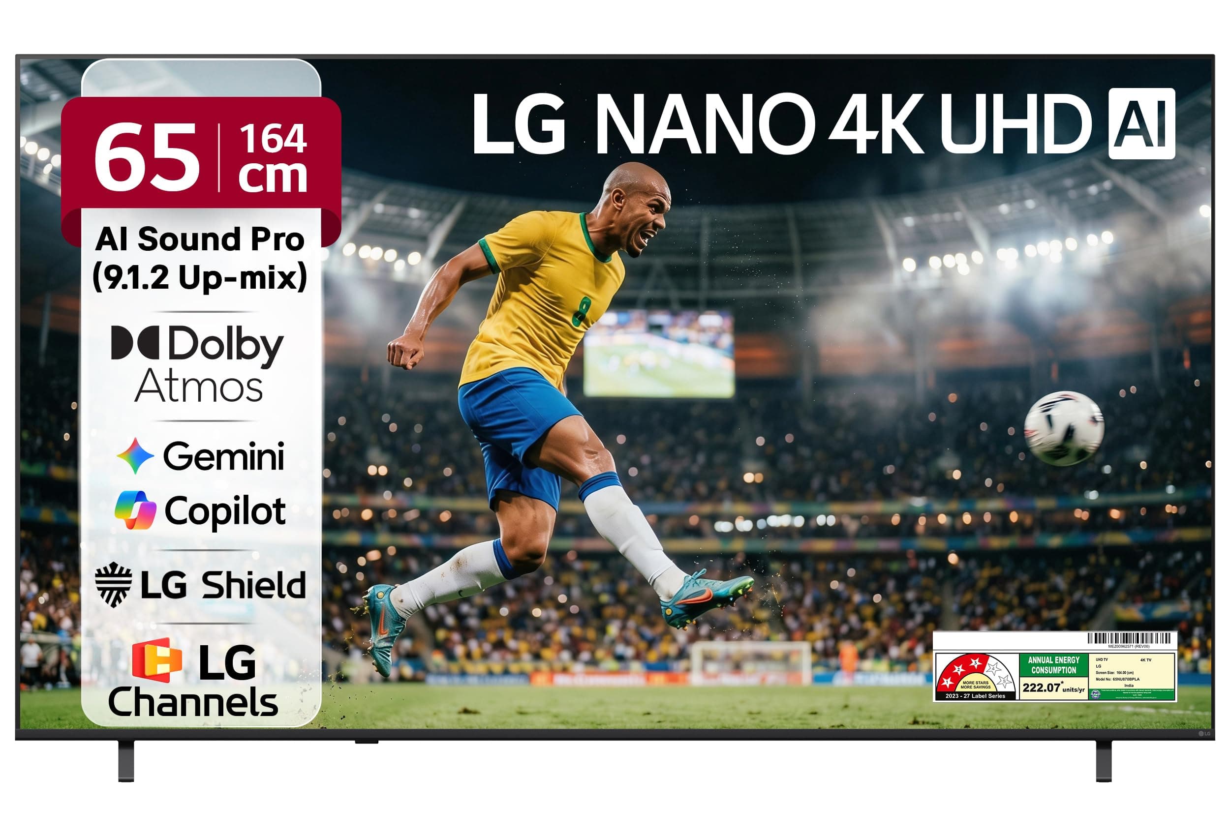 LG 164 cms (65 inches) NU87 AI Series Nano 4K Ultra HD Smart webOS LED TV 65NU870BPLA