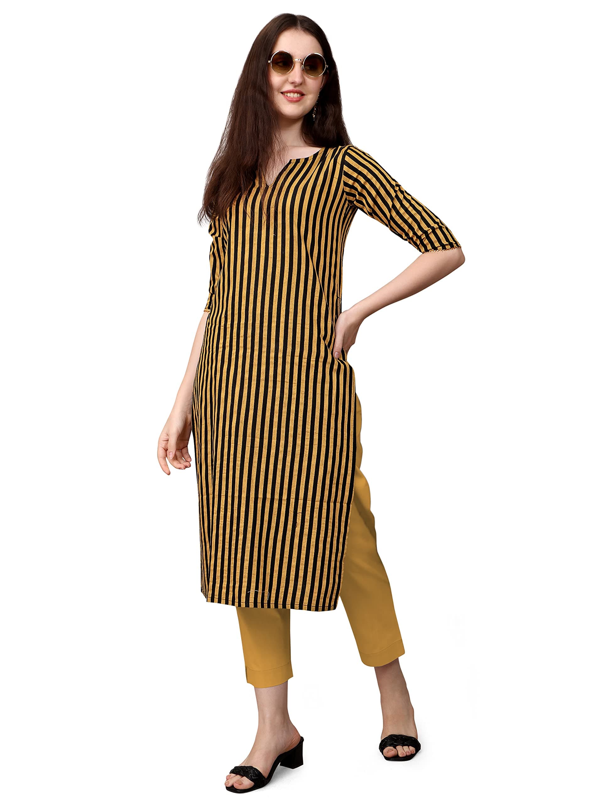 LookMark Women Cotton Regular Fit Regular Kurta