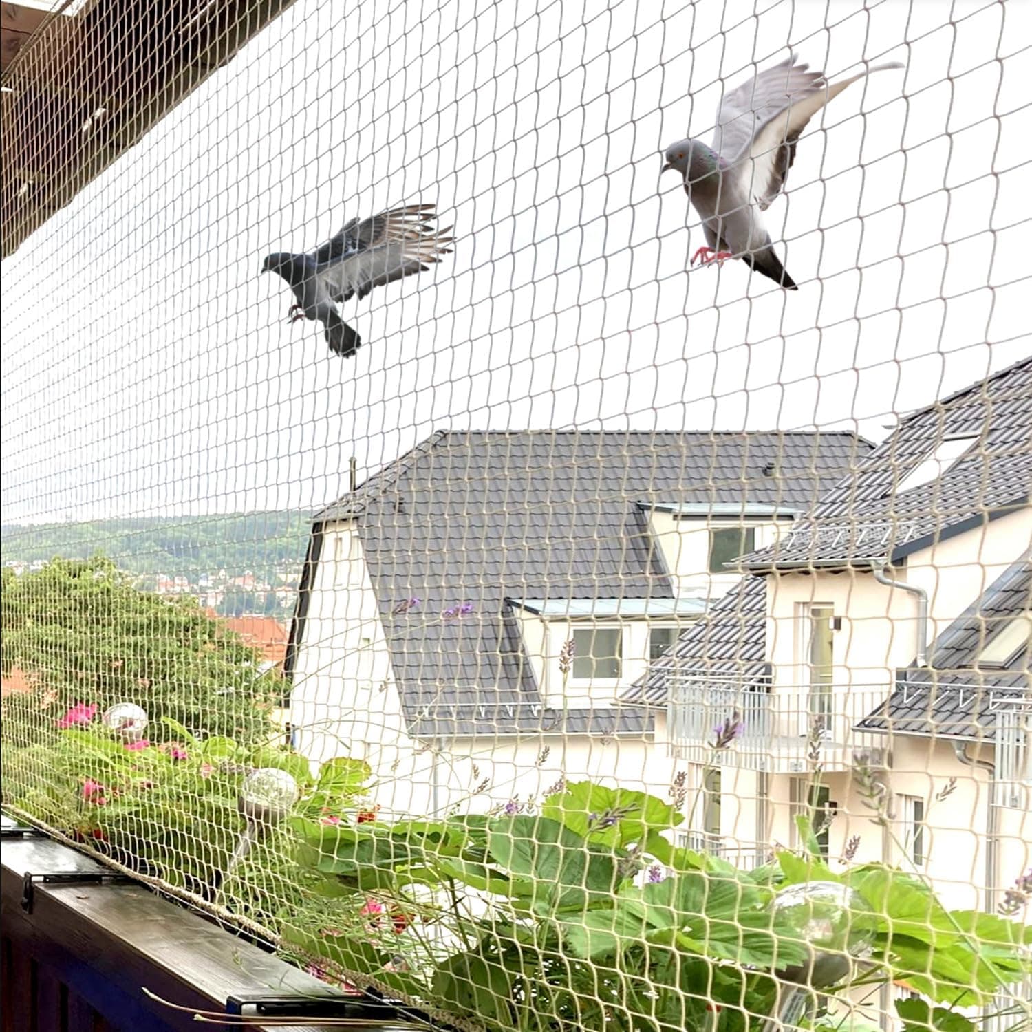 Mr. Right Pigeon Net for Balconies, Bird Control, Anti Bird and Monkey Heavy Duty HDPE Mesh Net for Balconies (5x11ft), Installation Kit Included