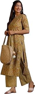 Libas Printed Cotton Straight Kurta With Palazzo
