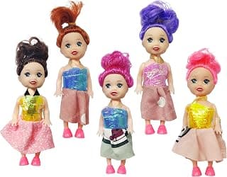 FunBlast Doll Toys for Kids, (Pack of 5 Pcs)- Small Doll for Girls- 10 CM Cute Realistic Dolls for Girls, Dolls for 3+ Years Girls (5Pcs, Multicolor)