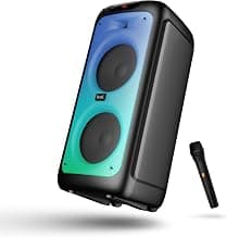 boAt Partypal 390/400 Speaker w/ 160 W Signature Sound, Karaoke with 2 Microphone Input Ports, Up to 6 hrs Playtime, EQ Modes, TWS Mode, Bluetooth v5.3, AUX & USB Type-C Port, Space Black
